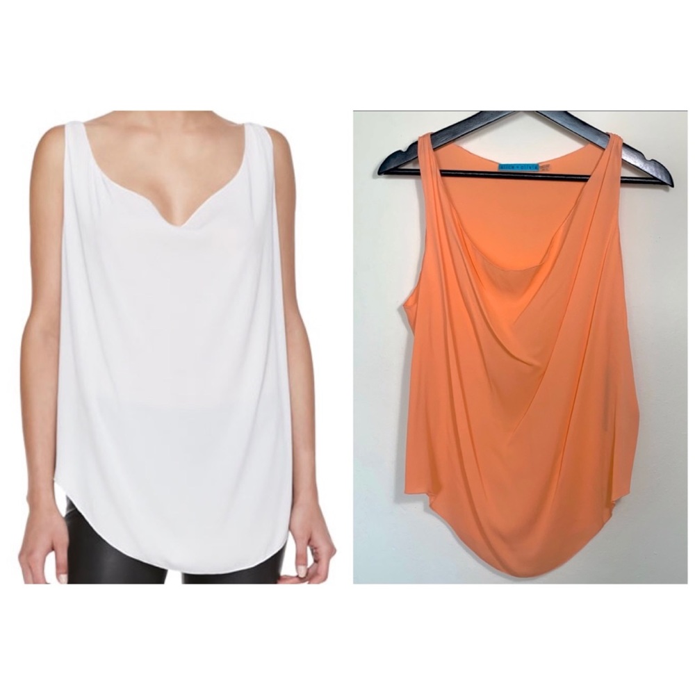 NEW Alice + Olivia Peach Silk Sleeveless Blouse